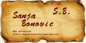 Sanja Bonović vizit kartica